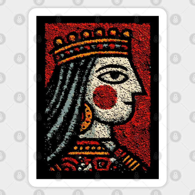 Tarot Queen Card Design – Feminine Occult Royalty Art Magnet by TuncGK